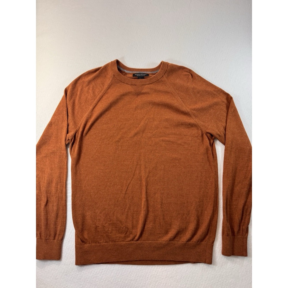 Banana Republic Mens Sweatshirt Large 100% Organic Cotton Rust Crewneck Casual